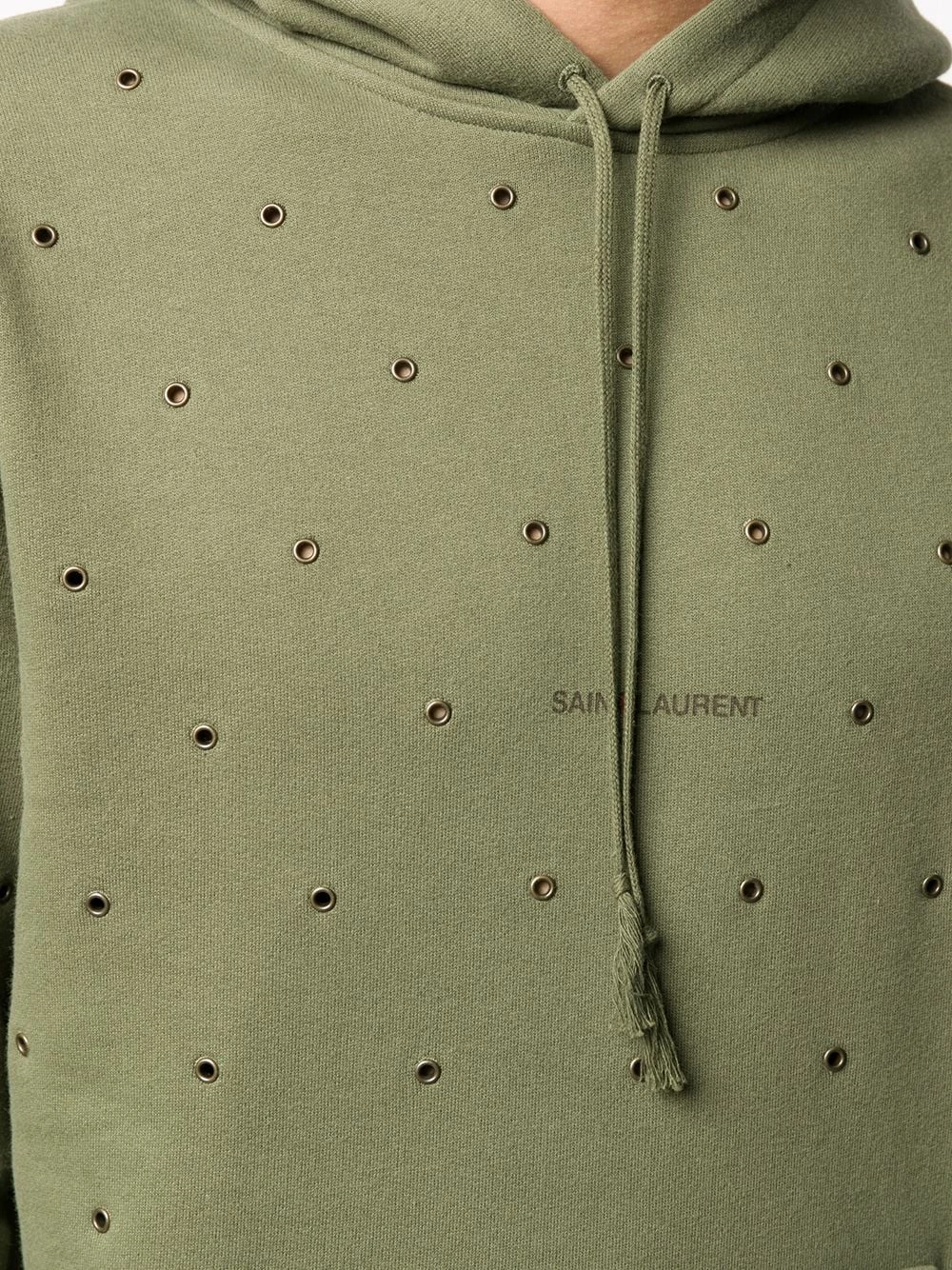 Saint Laurent punch-hole detail logo-print jumper