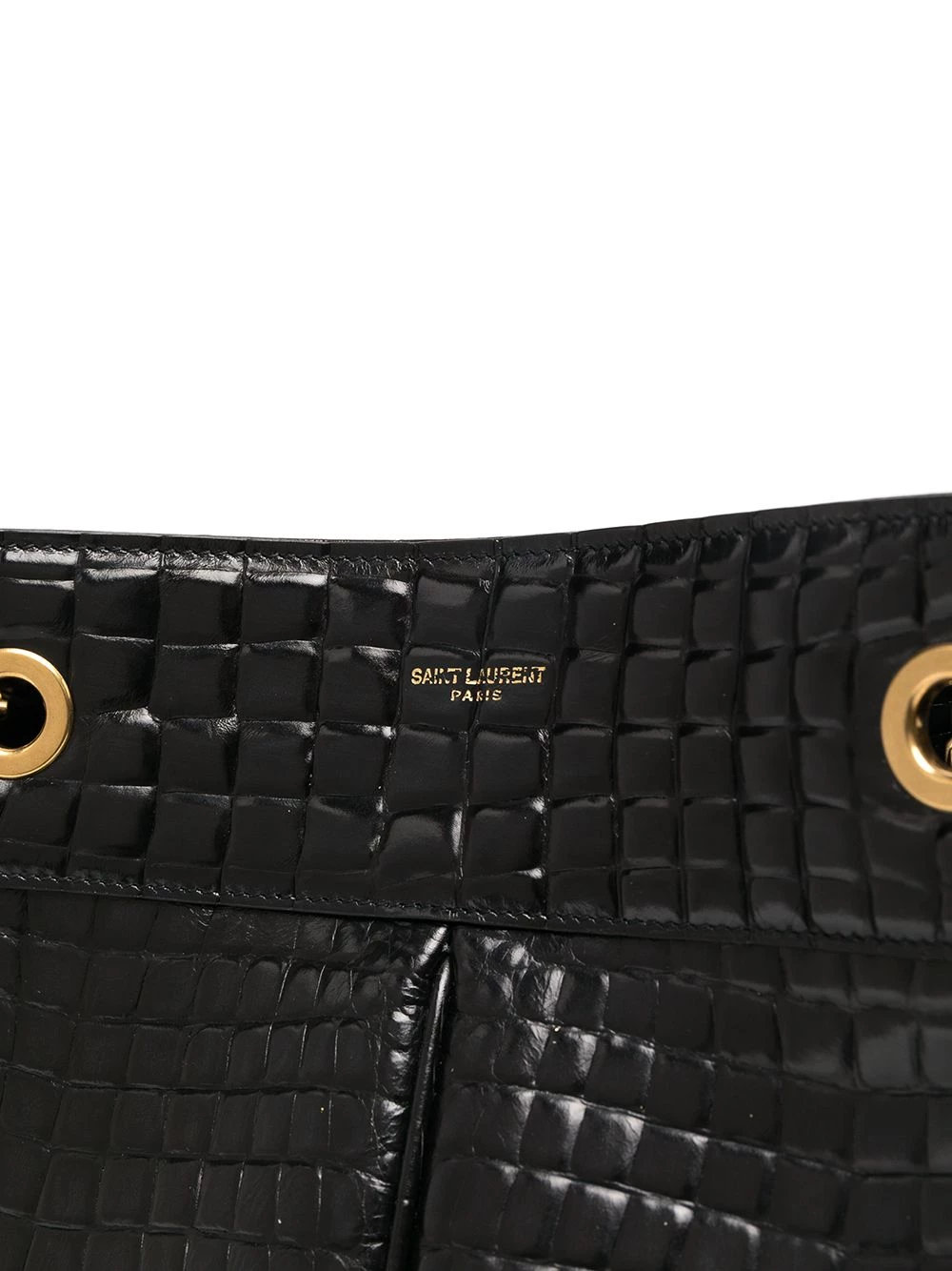 Saint Laurent Claude crocodile-effect tote bag