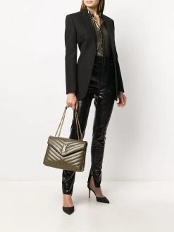 Saint Laurent high-waisted leather effect trousers