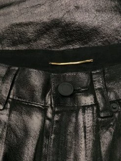 Saint Laurent high-waisted leather effect trousers