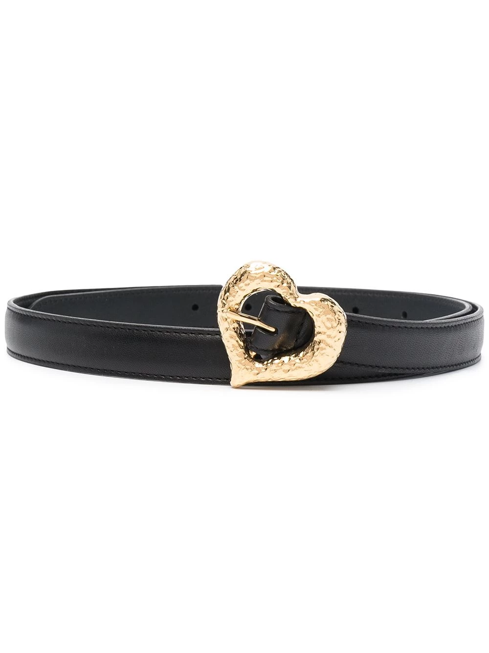 Saint Laurent heart-buckle leather belt