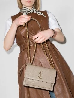 Saint Laurent Sunset medium crocodile embossed bag