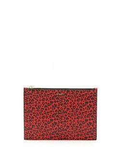 Saint Laurent leopard-print clutch bag