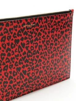 Saint Laurent leopard-print clutch bag