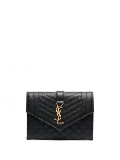 Saint Laurent pebbled envelope cardholder