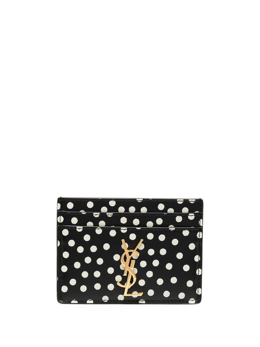 Saint Laurent polka dot logo cardholder