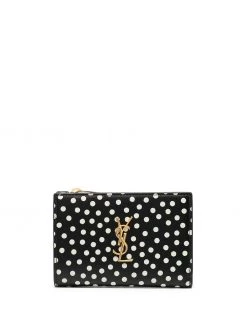 Saint Laurent polka dot logo wallet