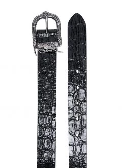 Saint Laurent crocodile-effect buckled belt