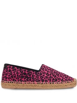 Saint Laurent leopard-print raffia-sole espadrilles