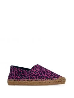 Saint Laurent leopard-print raffia-sole espadrilles