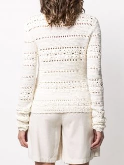 Saint Laurent open-knit long-sleeved top