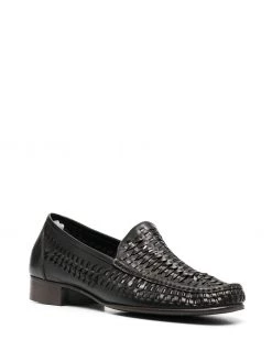 Saint Laurent woven-detail loafers