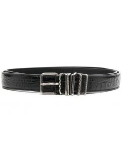 Saint Laurent embossed square-buckle belt