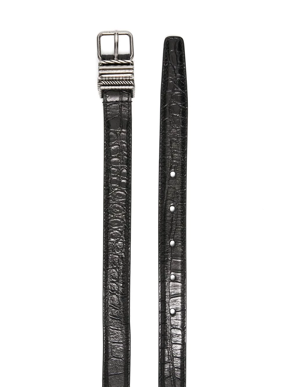 Saint Laurent embossed square-buckle belt