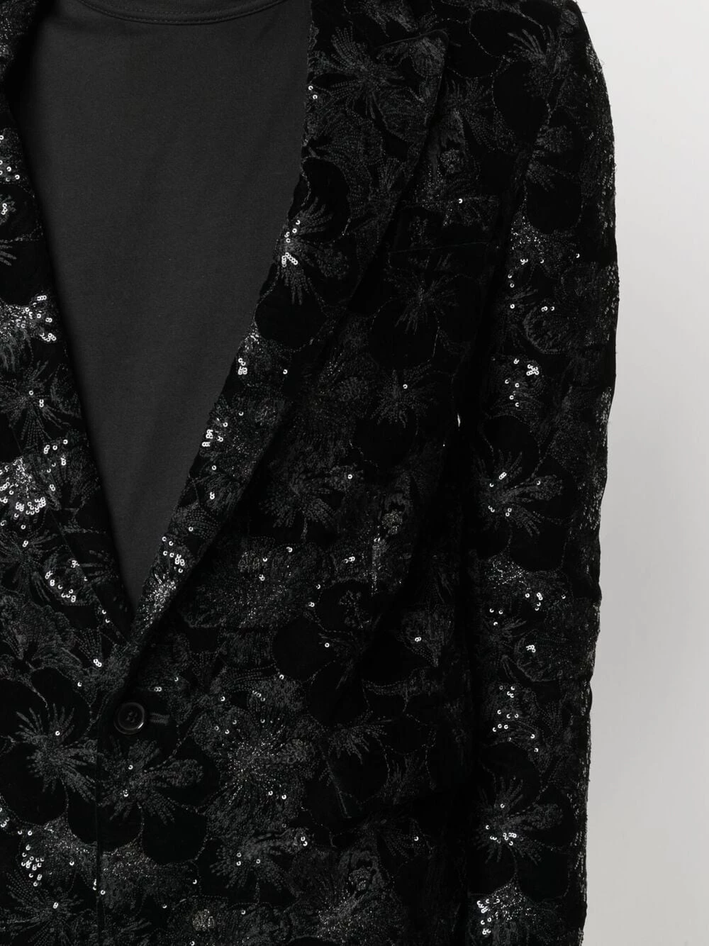 Saint Laurent patterned-jacquard single-breasted blazer