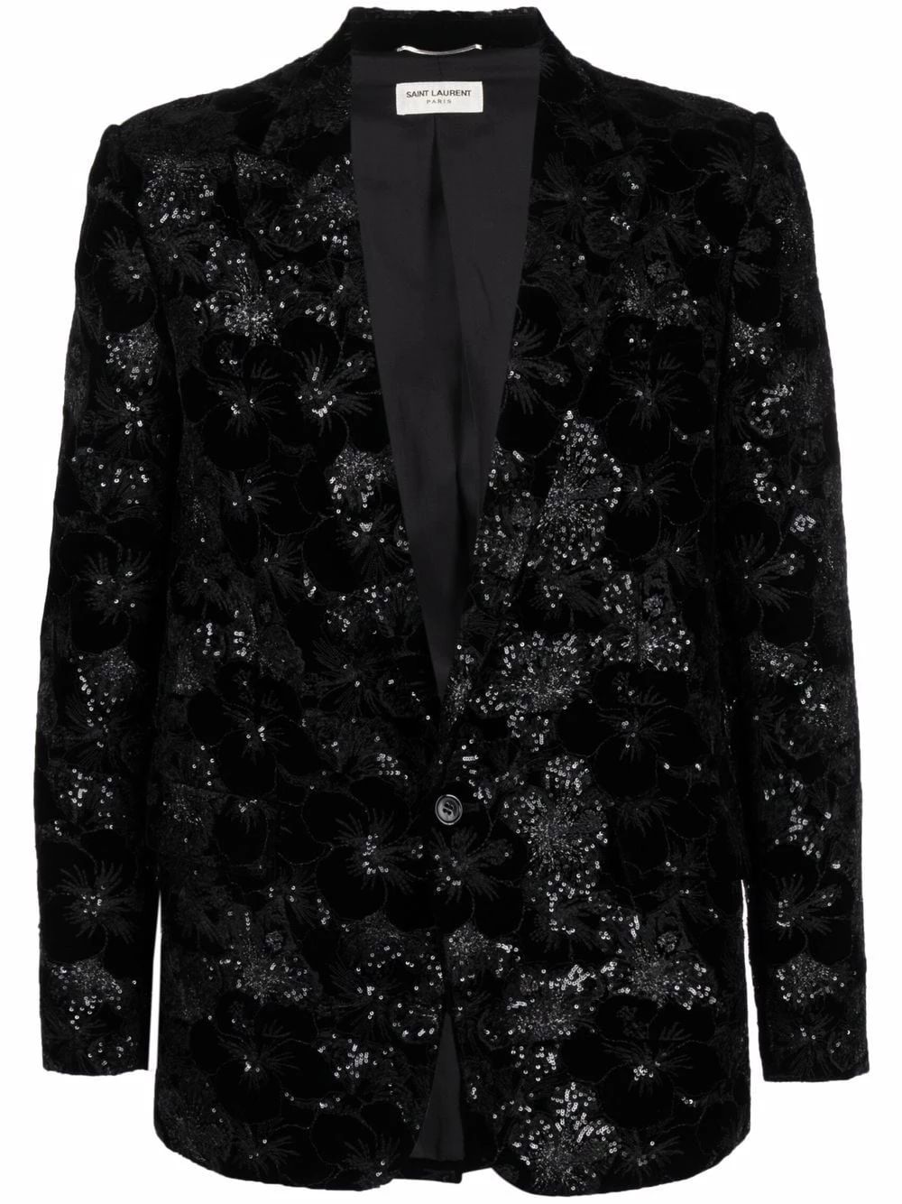 Saint Laurent patterned-jacquard single-breasted blazer