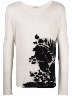 Saint Laurent patterned intarsia-knit jumper