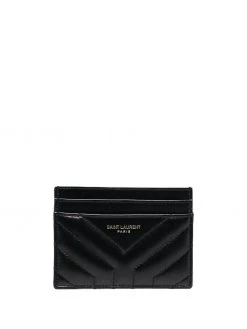 Saint Laurent quilted logo-embossed cardholder