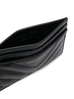 Saint Laurent quilted logo-embossed cardholder