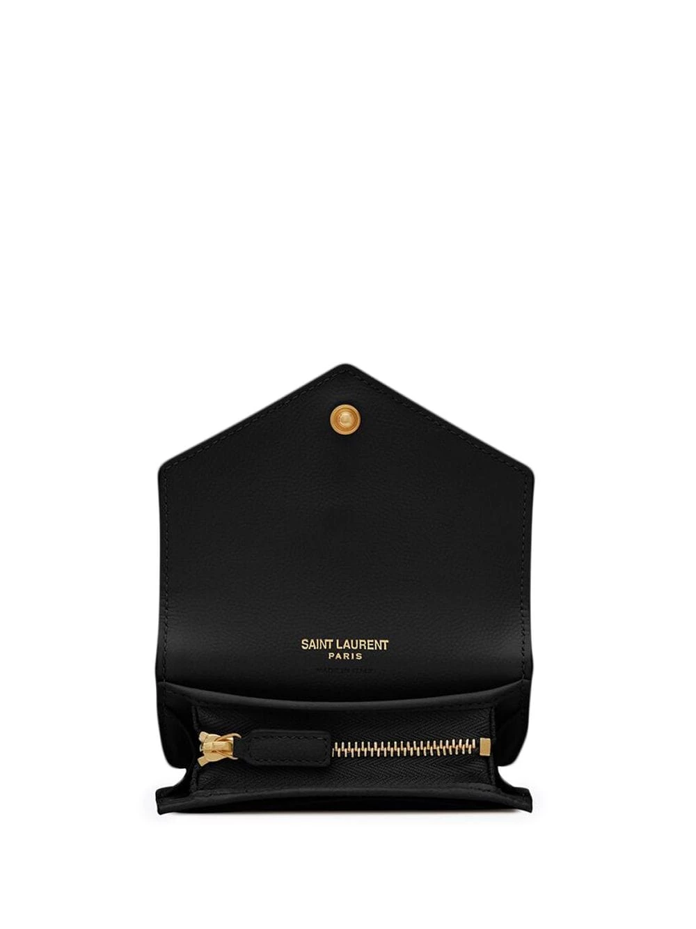 Saint Laurent logo-plaque quilted wallet