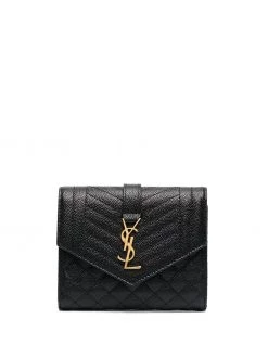 Saint Laurent tri-fold pebbled purse