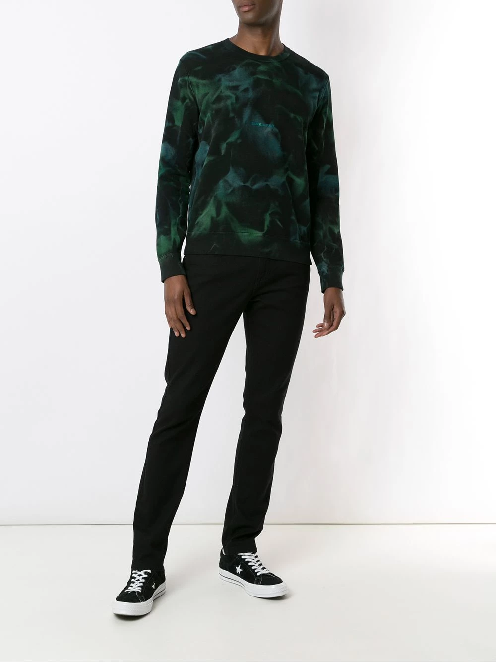 Saint Laurent abstract-print long-sleeve jumper