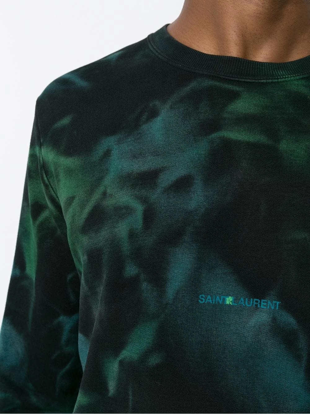 Saint Laurent abstract-print long-sleeve jumper