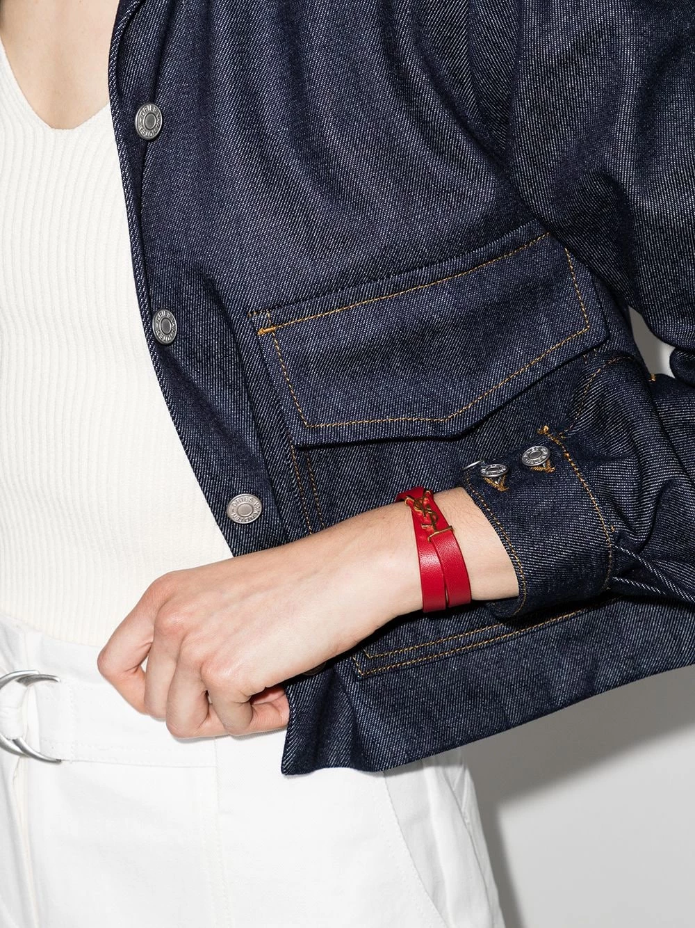 Saint Laurent monogram double-wrap bracelet