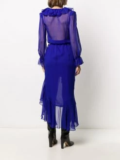 Saint Laurent ruffle-detail asymmetric dress