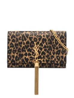 Saint Laurent Kate leopard print shoulder bag