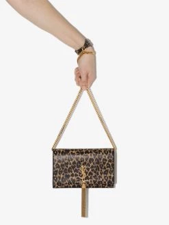 Saint Laurent Kate leopard print shoulder bag