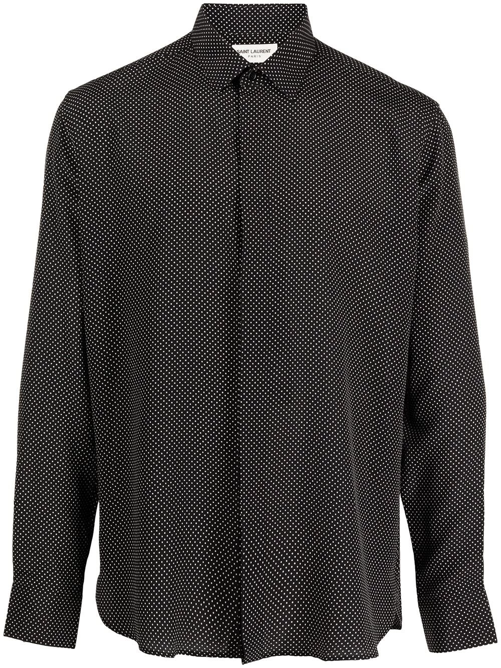 Saint Laurent Yves collar dot-print shirt
