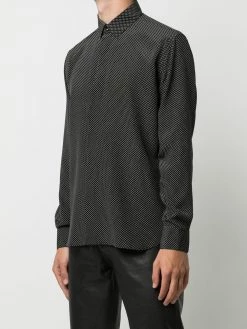 Saint Laurent Yves collar dot-print shirt