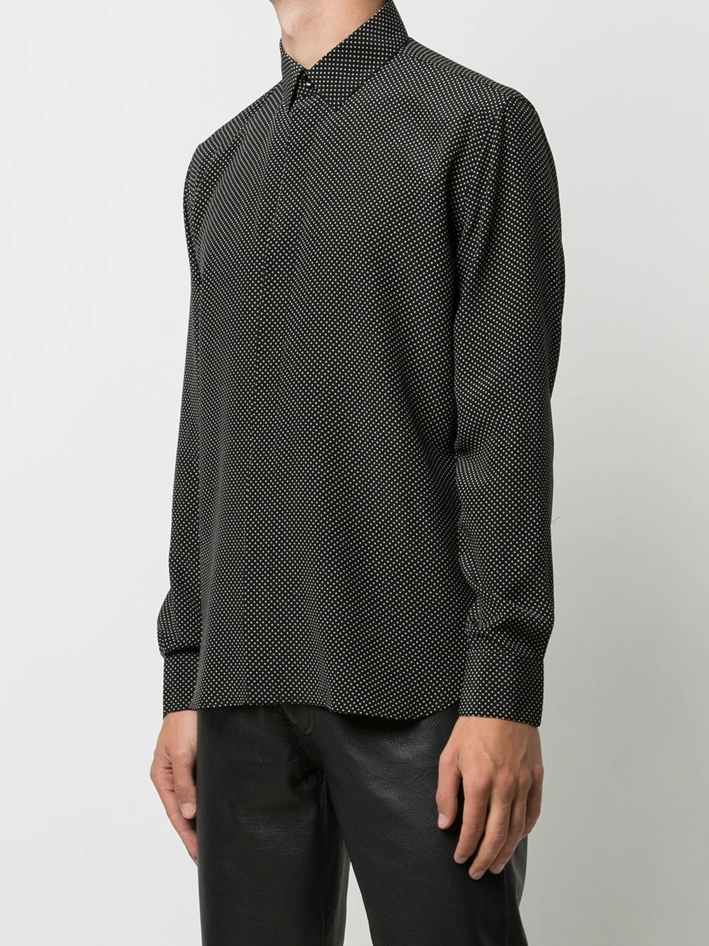Saint Laurent Yves collar dot-print shirt