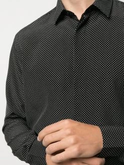 Saint Laurent Yves collar dot-print shirt