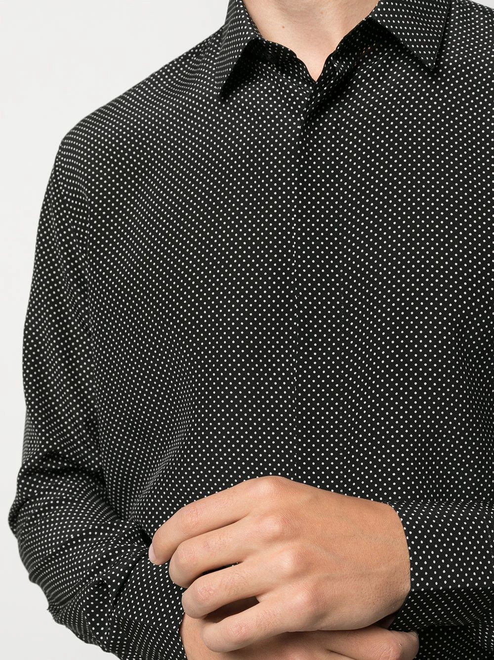 Saint Laurent Yves collar dot-print shirt
