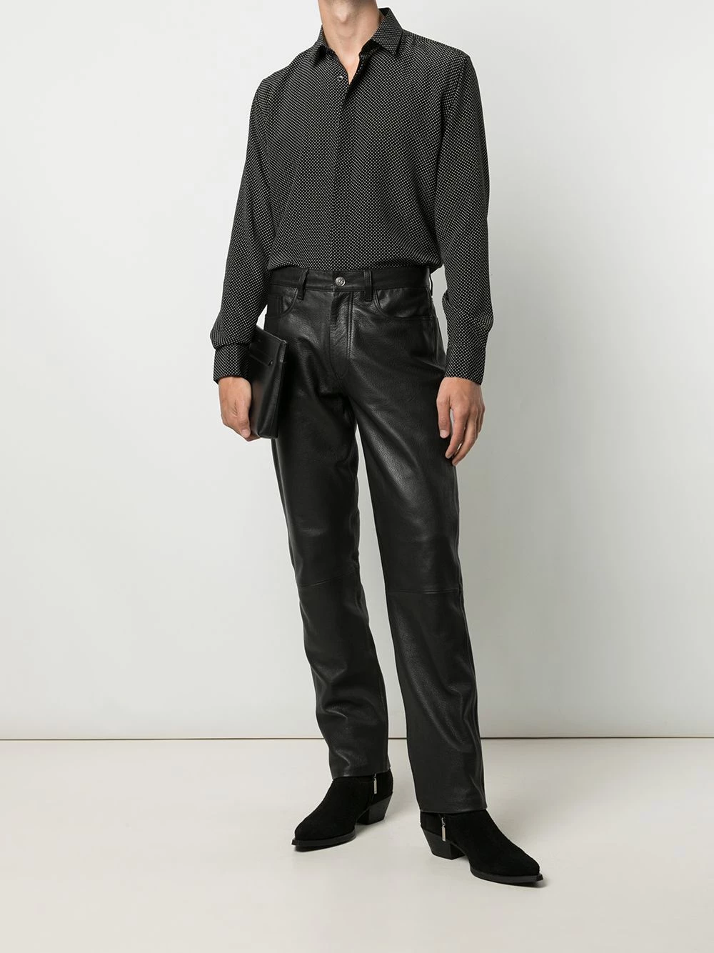 Saint Laurent Yves collar dot-print shirt