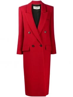 Saint Laurent double-breasted midi coat