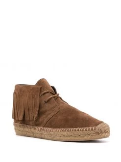 Saint Laurent high-top fringed espadrilles