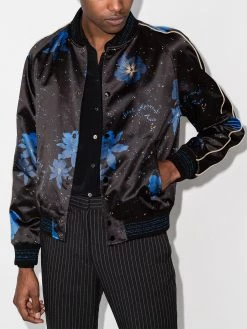 Saint Laurent floral print bomber jacket