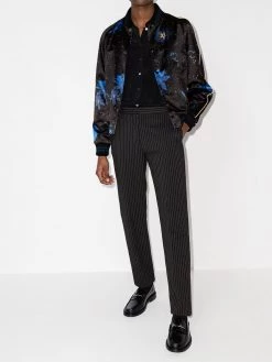 Saint Laurent floral print bomber jacket