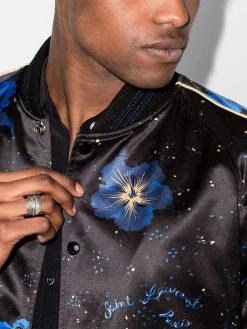 Saint Laurent floral print bomber jacket