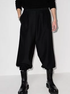 Saint Laurent cropped wool-blend trousers