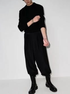 Saint Laurent cropped wool-blend trousers