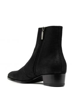 Saint Laurent Wyatt lizard-effect ankle boots