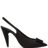 Saint Laurent bow-detail logo-plaque pumps