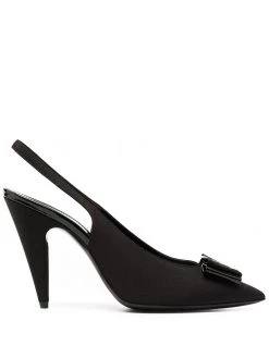 Saint Laurent bow-detail logo-plaque pumps