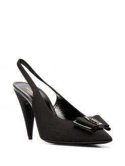 Saint Laurent bow-detail logo-plaque pumps
