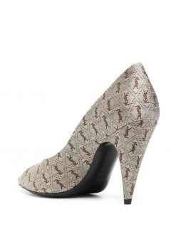Saint Laurent all-over logo pointed pumps