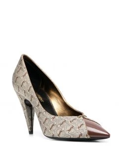 Saint Laurent all-over logo pointed pumps